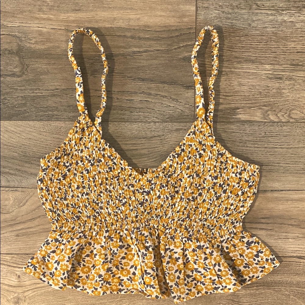 RSQ crop ruffle floral top